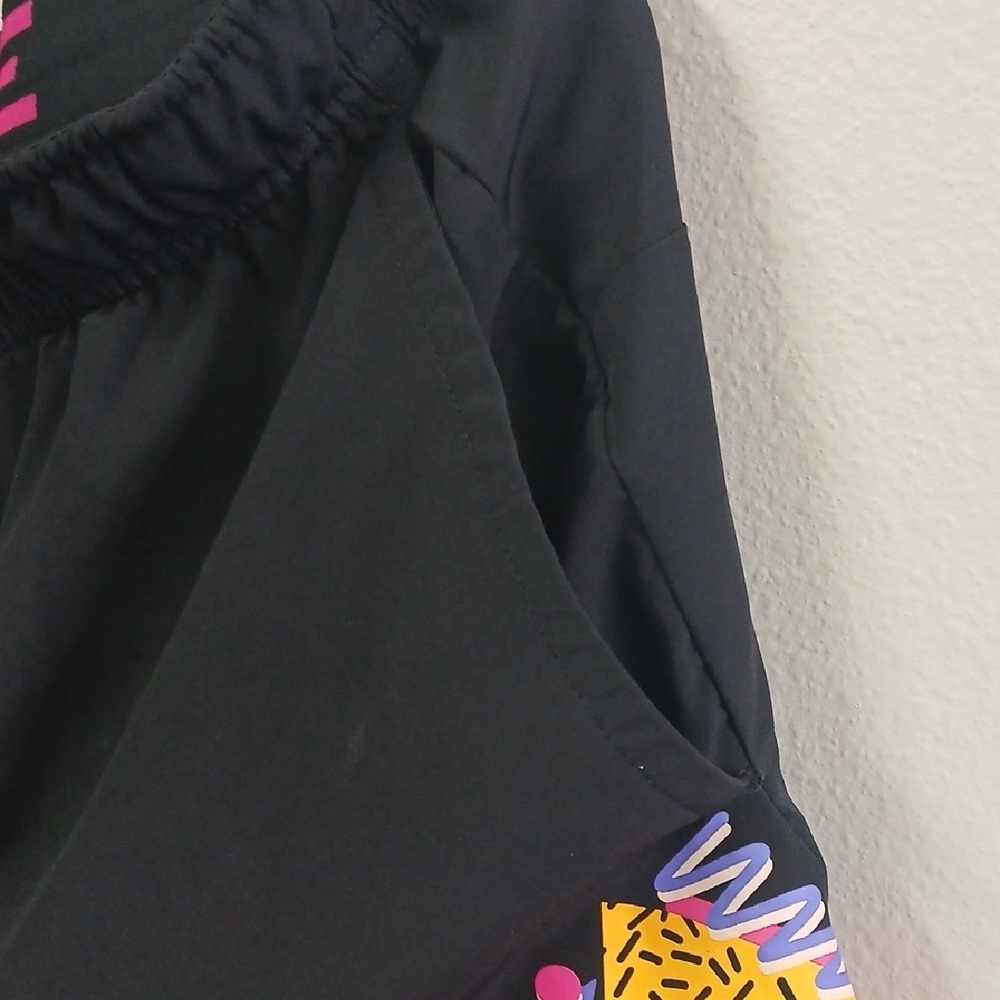 Nike Black Shorts with Pink and Yellow Graphic - Picture 3 of 6